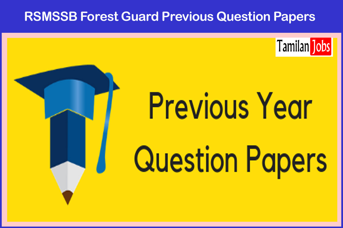 RSMSSB Forest Guard Previous Question Papers
