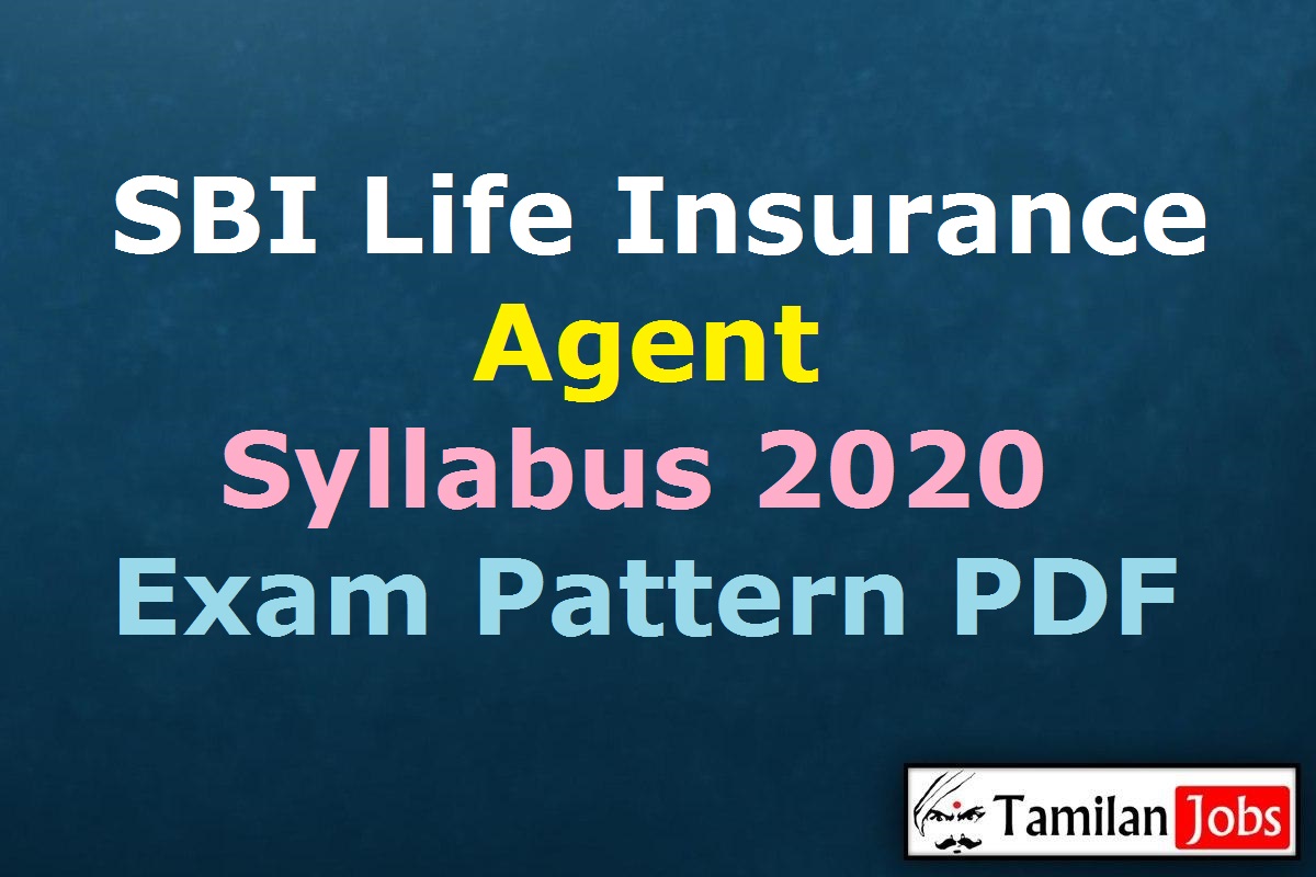 SBI Life Insurance Agent Syllabus 2020