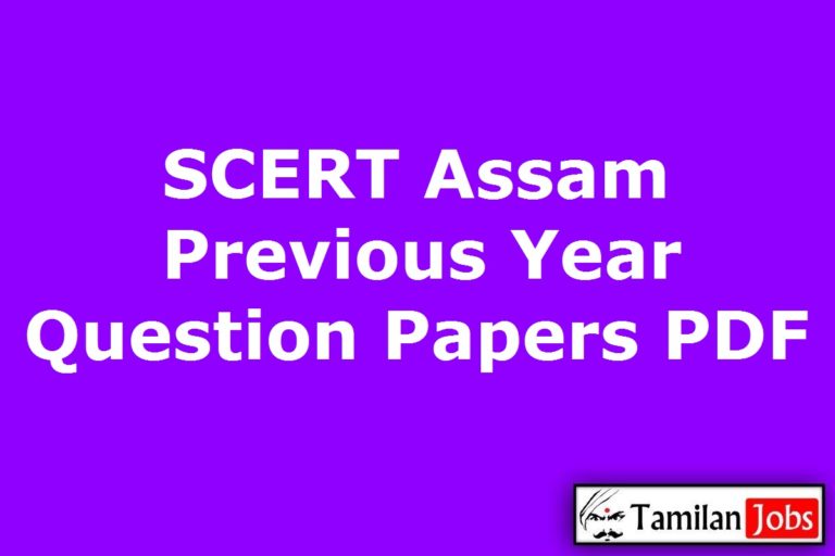 SCERT Assam Previous Year Question Papers PDF