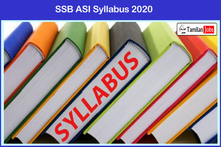SSB ASI Syllabus 2020 PDF
