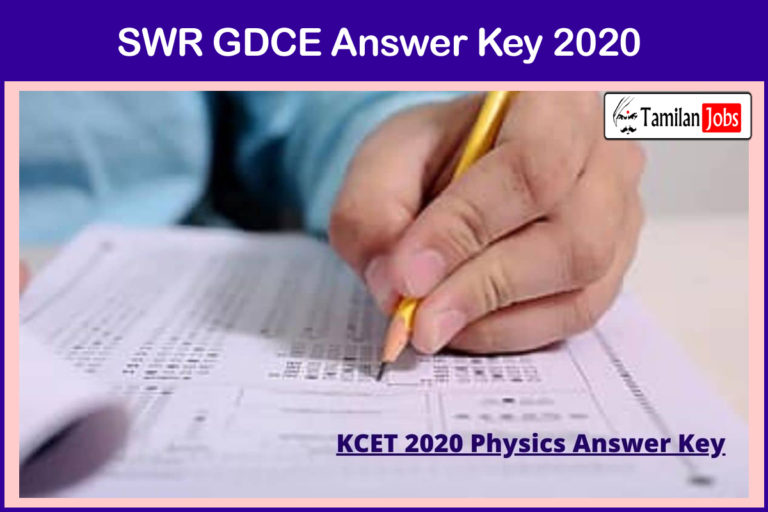 SWR GDCE Answer Key 2020