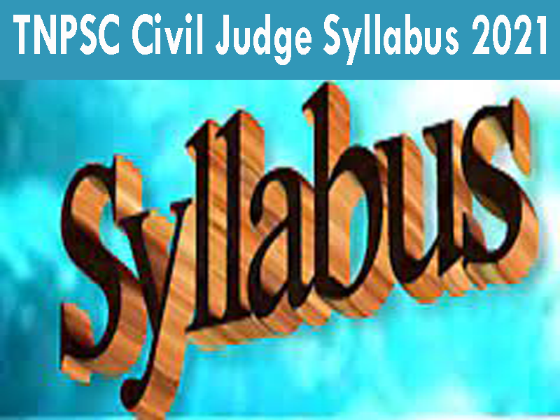 TNPSC Civil Judge Syllabus 2021