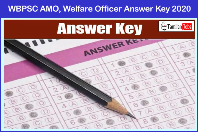 WBPSC AMO, Welfare Officer Answer Key 2020