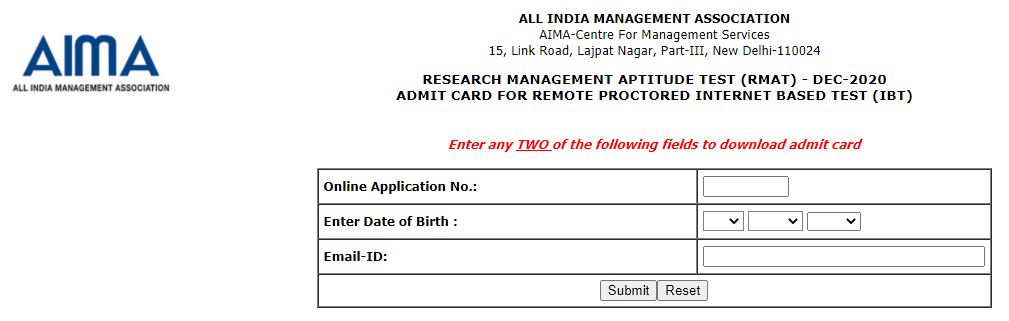 AIMA Admit Card 2021