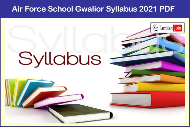 Air Force School Gwalior Syllabus 2021 PDF