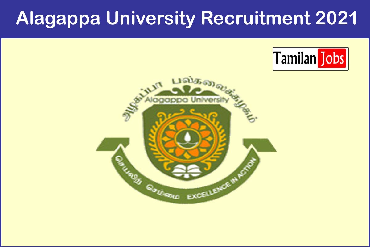 Alagappa University Recruitment 2021 Out - Apply Research Assistant Jobs