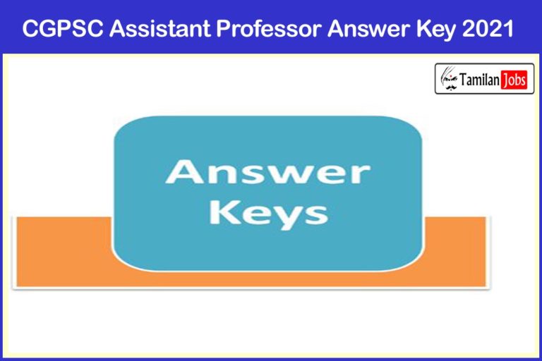 CGPSC Assistant Professor Answer Key 2021