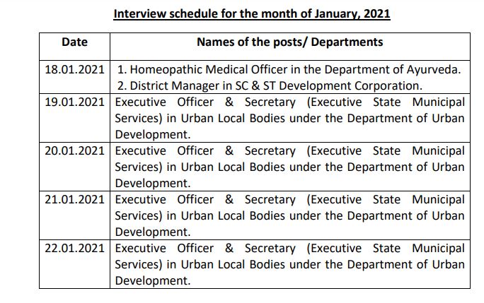 HPPSC Interview Schedule 2021