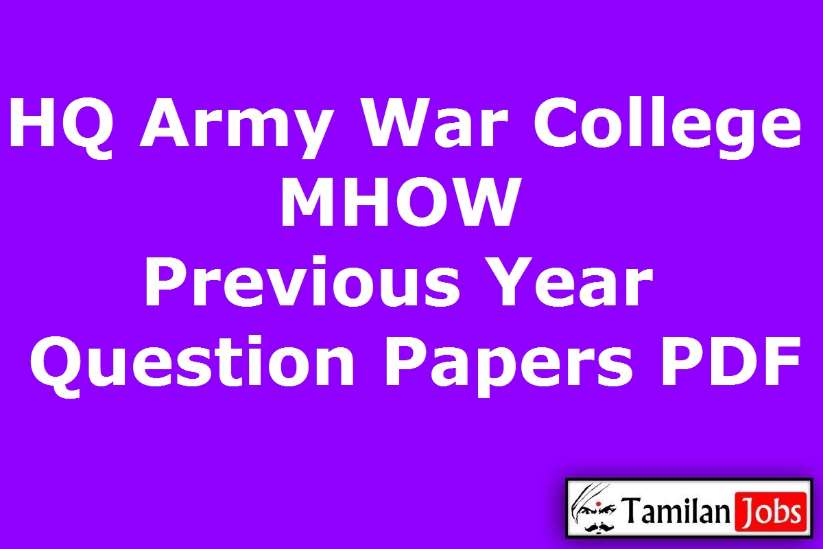 Hq Army War College Mhow Previous Year Question Papers Pdf