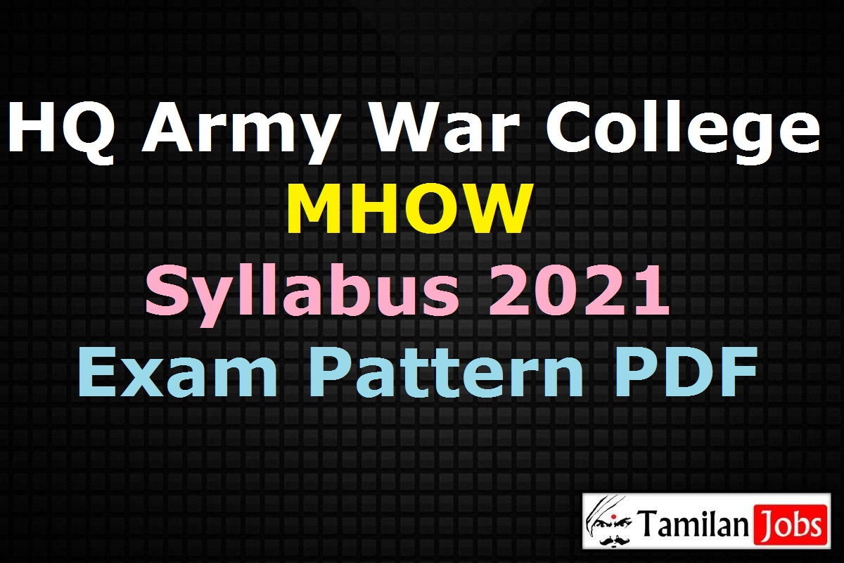 Hq Army War College Mhow Syllabus 2021 Pdf