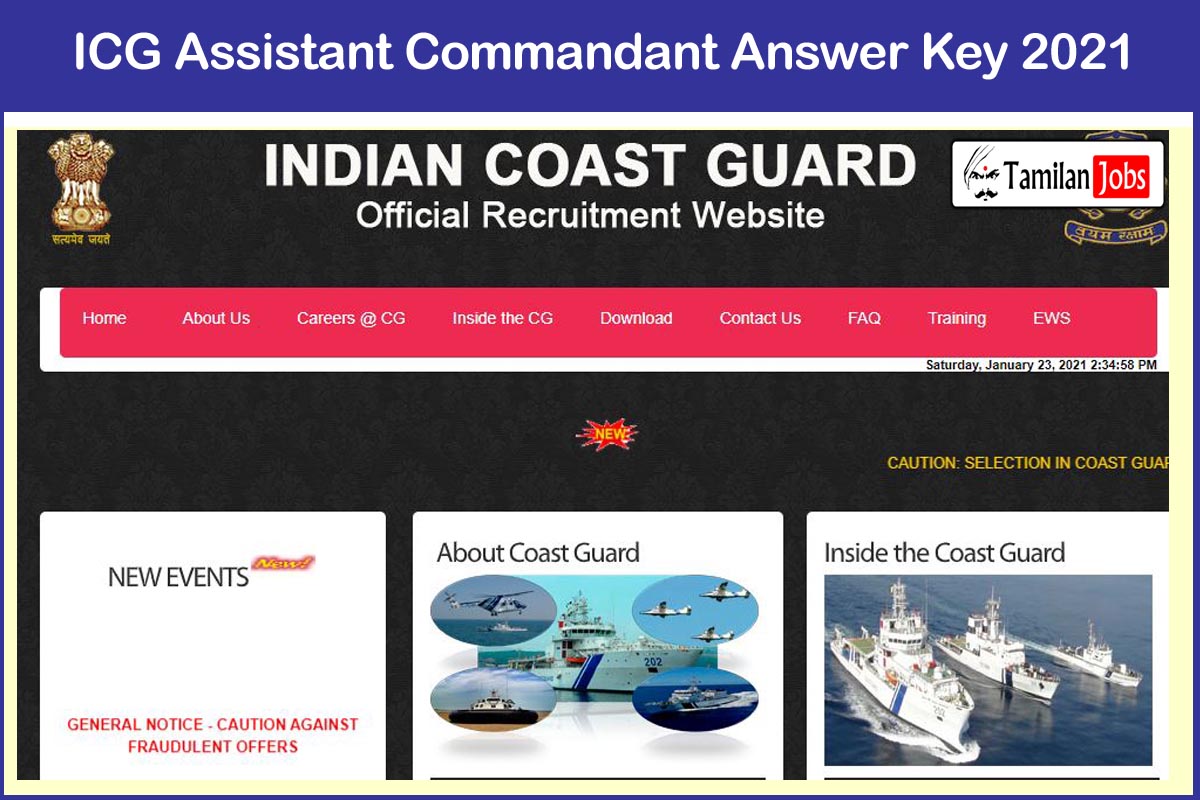 ICG Assistant Commandant Answer Key 2021