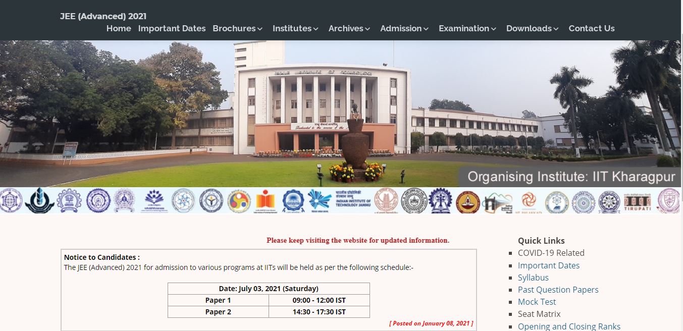 JEE Advanced 2021 Exam Date