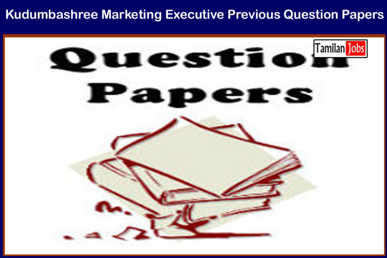 Kudumbashree Marketing Executive Previous Question Papers PDF