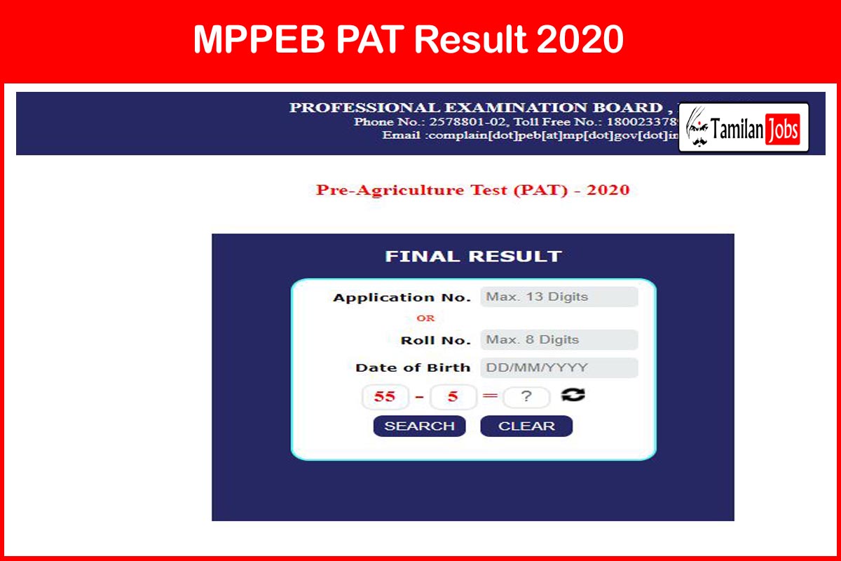 MPPEB PAT Result 2020 