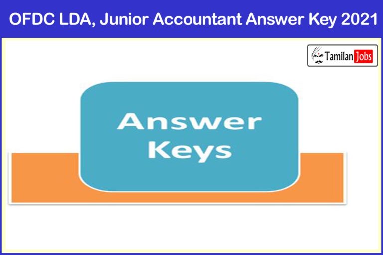 OFDC LDA, Junior Accountant Answer Key 2021