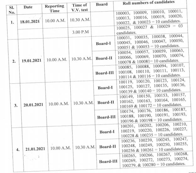 OPSC AFO Viva Voce Schedule 2021