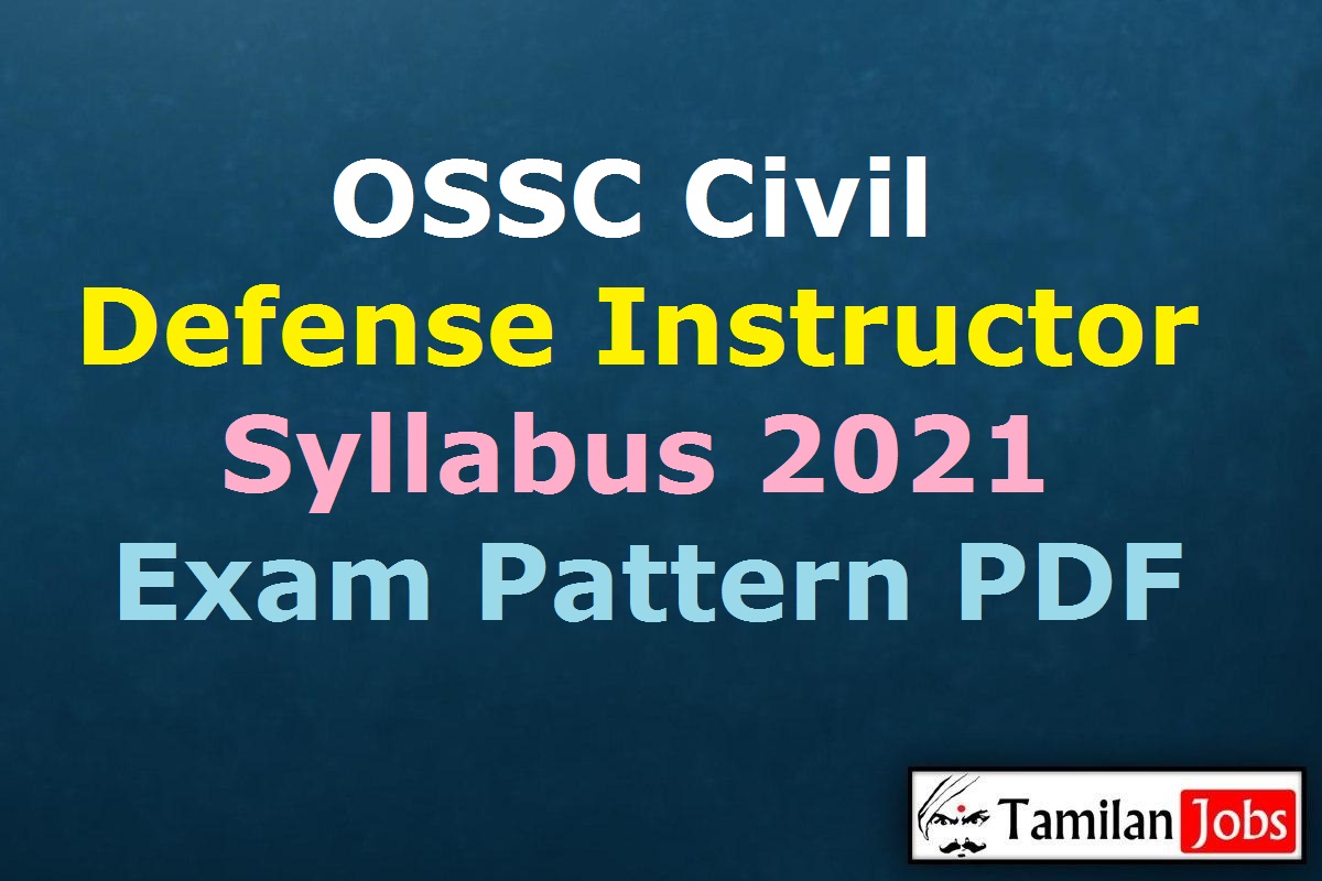 OSSC Civil Defense Instructor Syllabus 2021 PDF