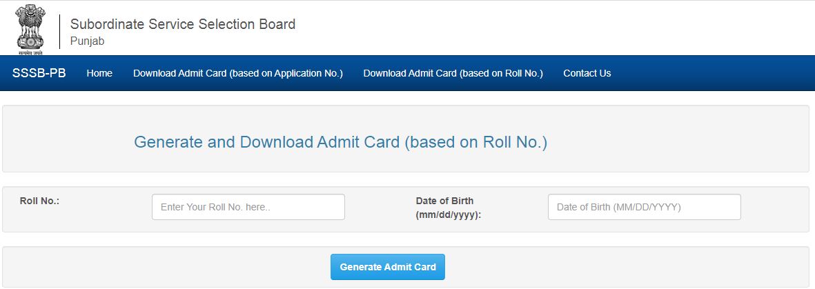 PSSSB Assistant Superintendent Admit Card 2021