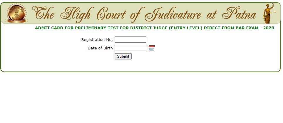 Patna High Court District Judge Admit Card 2021