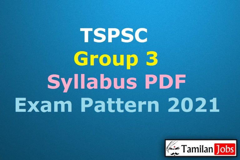 TSPSC Group 3 Syllabus 2021 PDF