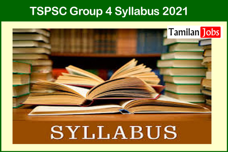 TSPSC Group 4 Syllabus 2021