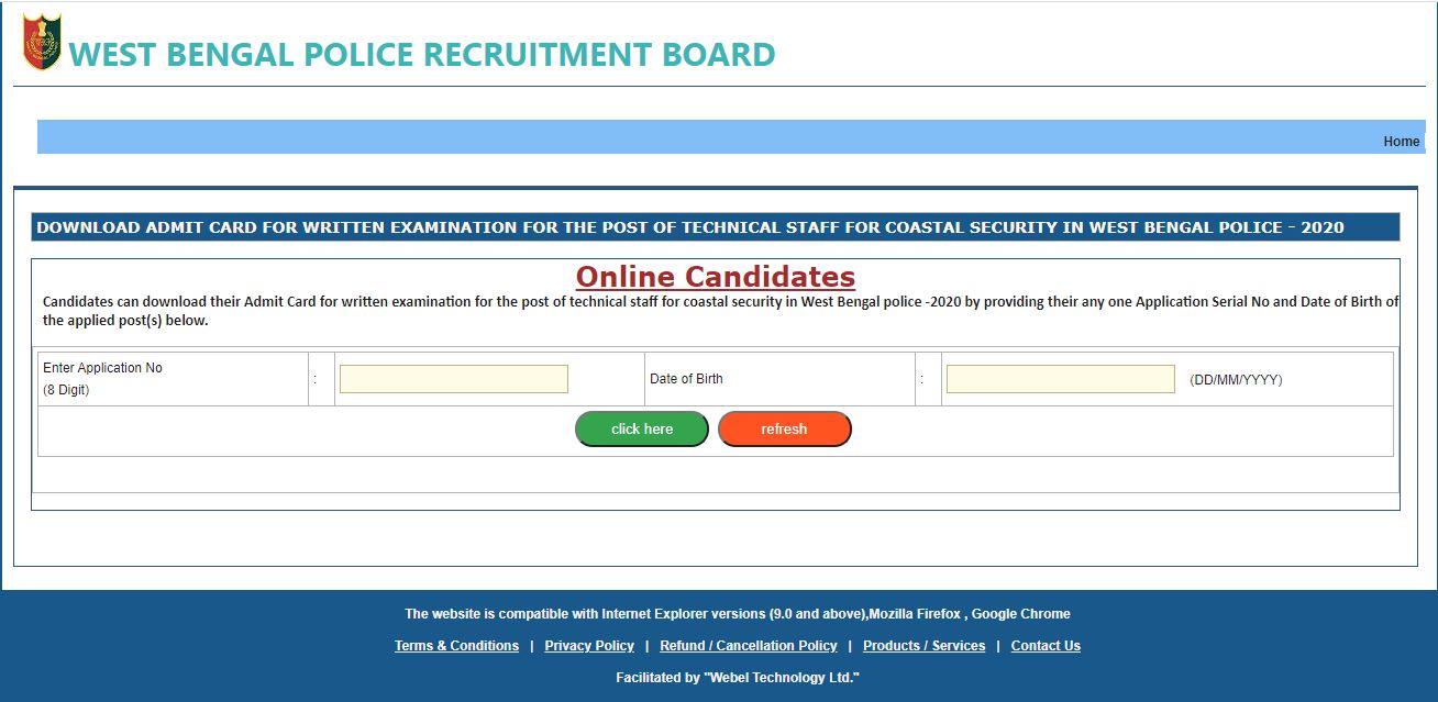 Wb Police Technical Staff Admit Card 2021