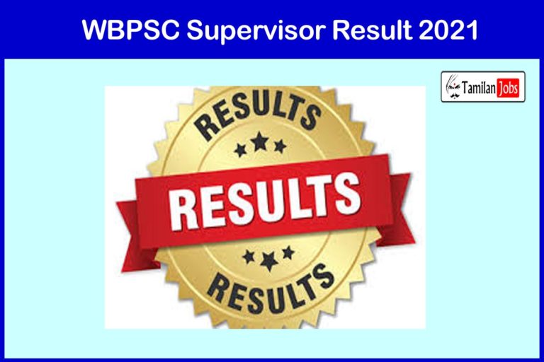 WBPSC Supervisor Result 2021