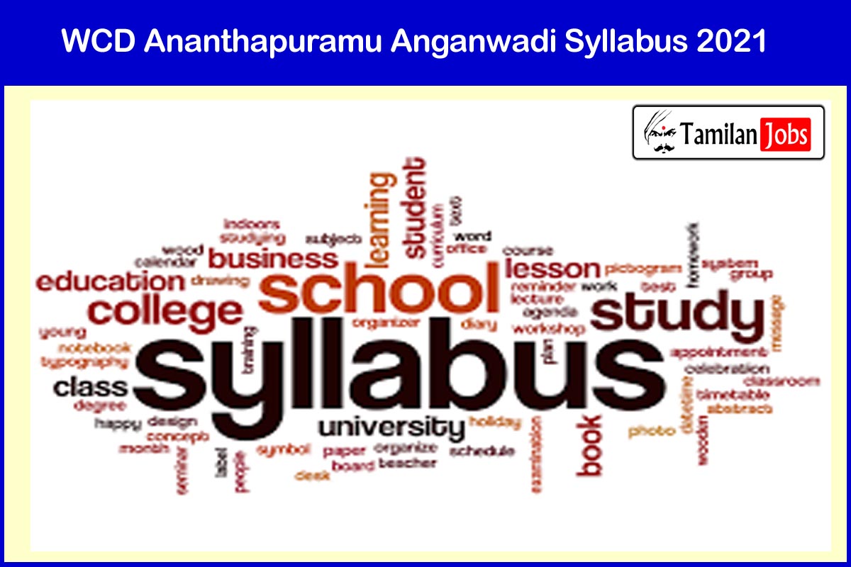 WCD Ananthapuramu Anganwadi Syllabus 2021 