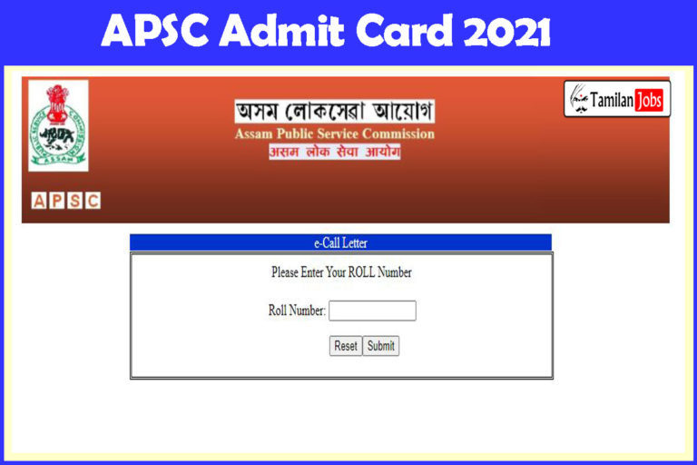 APSC Admit Card 2021