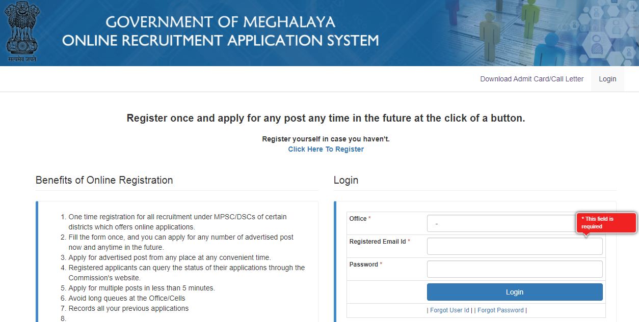 DSC West Jaintia Hills Admit Card 2021