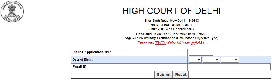 Delhi High Court Jja Admit Card 2021