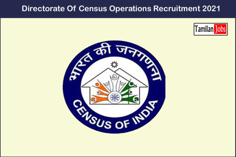 Directorate Of Census Operations Recruitment 2021