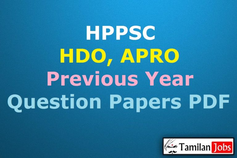 HPPSC HDO, APRO Previous Year Question Papers PDF