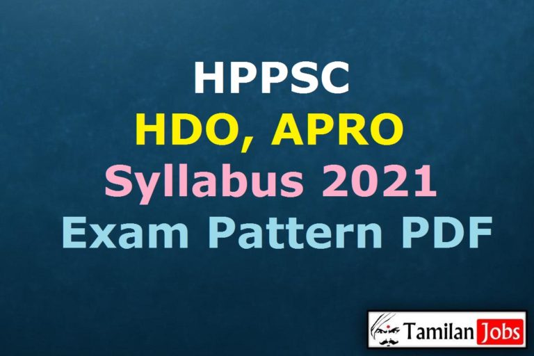 HPPSC HDO, APRO Syllabus 2021 PDF