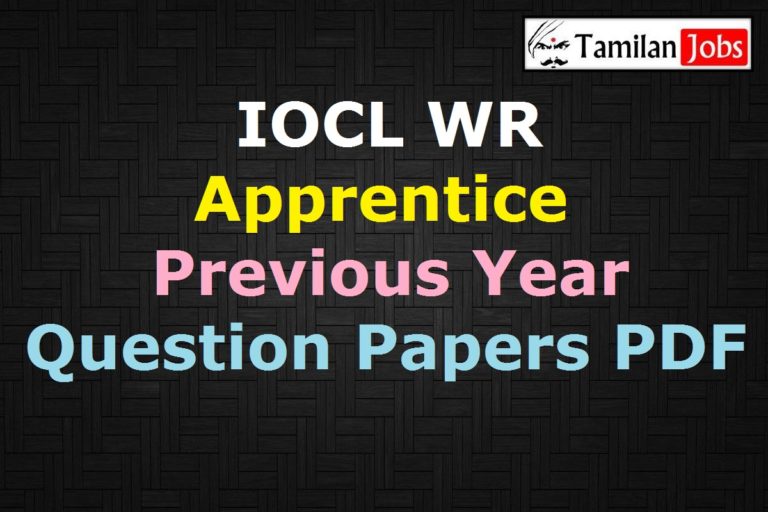 IOCL WR Apprentice Previous Year Question Papers PDF
