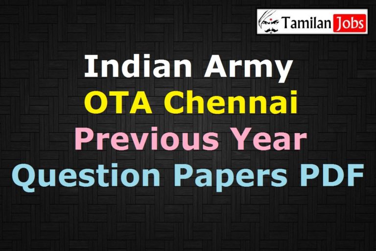 Indian Army OTA Chennai Previous Year Question Papers PDF
