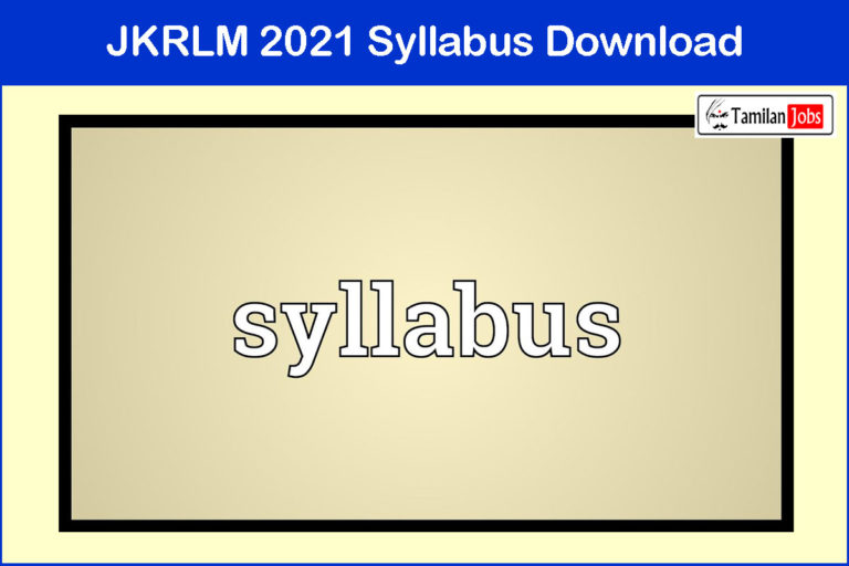 JKRLM 2021 Syllabus Download