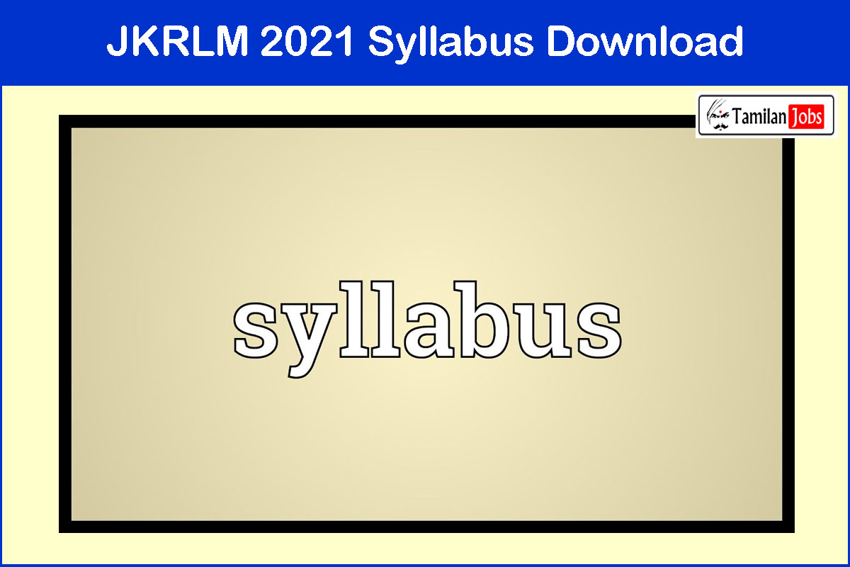 JKRLM 2021 Syllabus Download