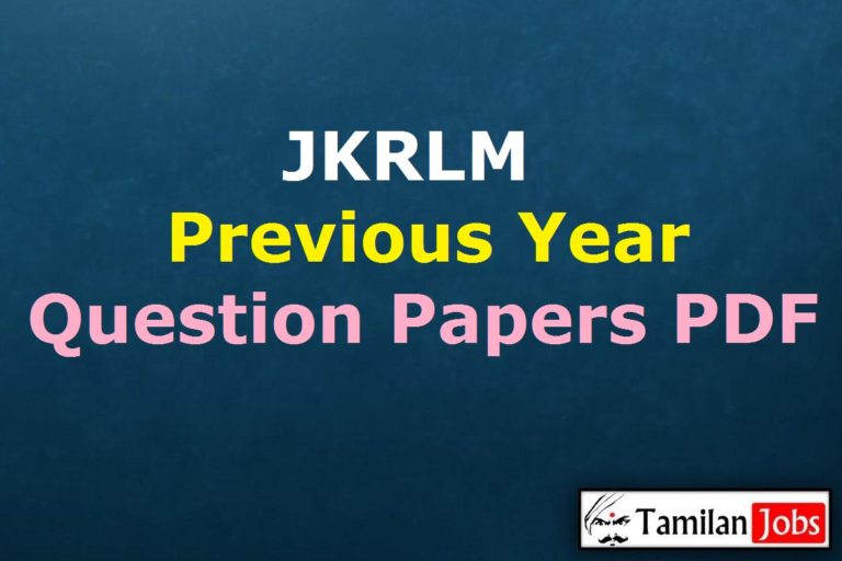 JKRLM Previous Year Question Papers PDF
