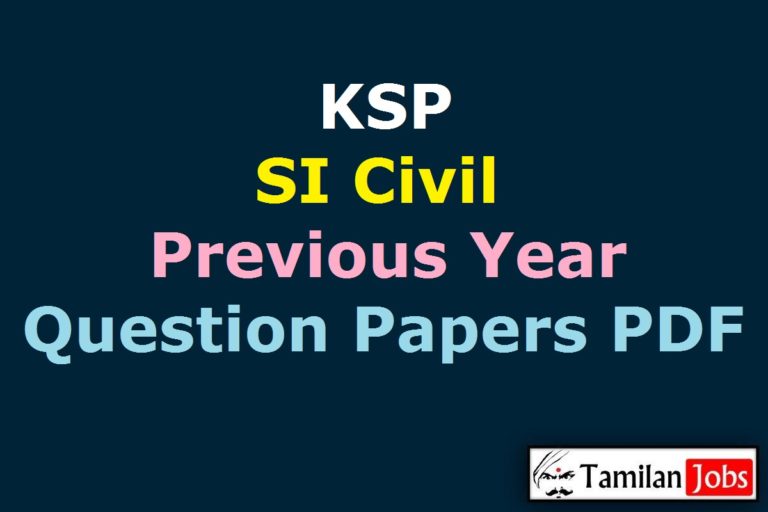 KSP SI Civil Previous Year Question Papers PDF
