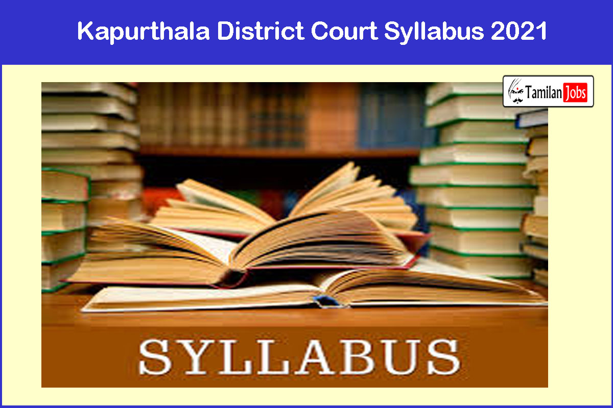 Kapurthala District Court Clerk Syllabus 2021