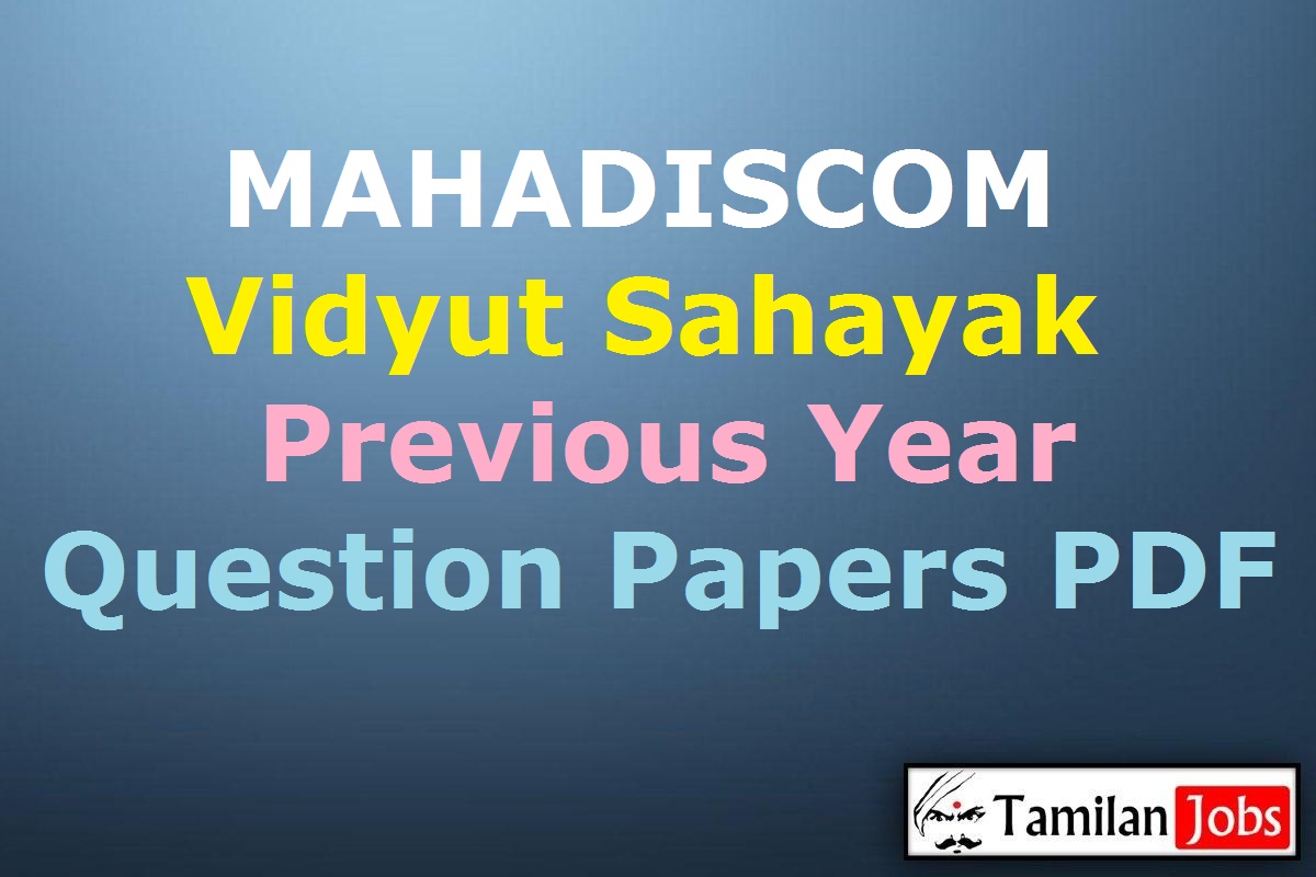 Mahadiscom Vidyut Sahayak Previous Year Question Papers Pdf