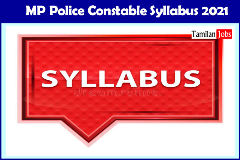 MP Police Constable Syllabus 2021