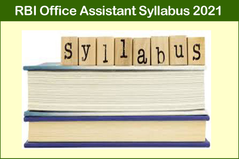 RBI Office Assistant Syllabus 2021