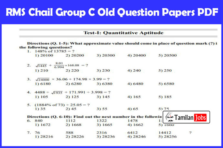 RMS Chail Group C Old Question Papers PDF