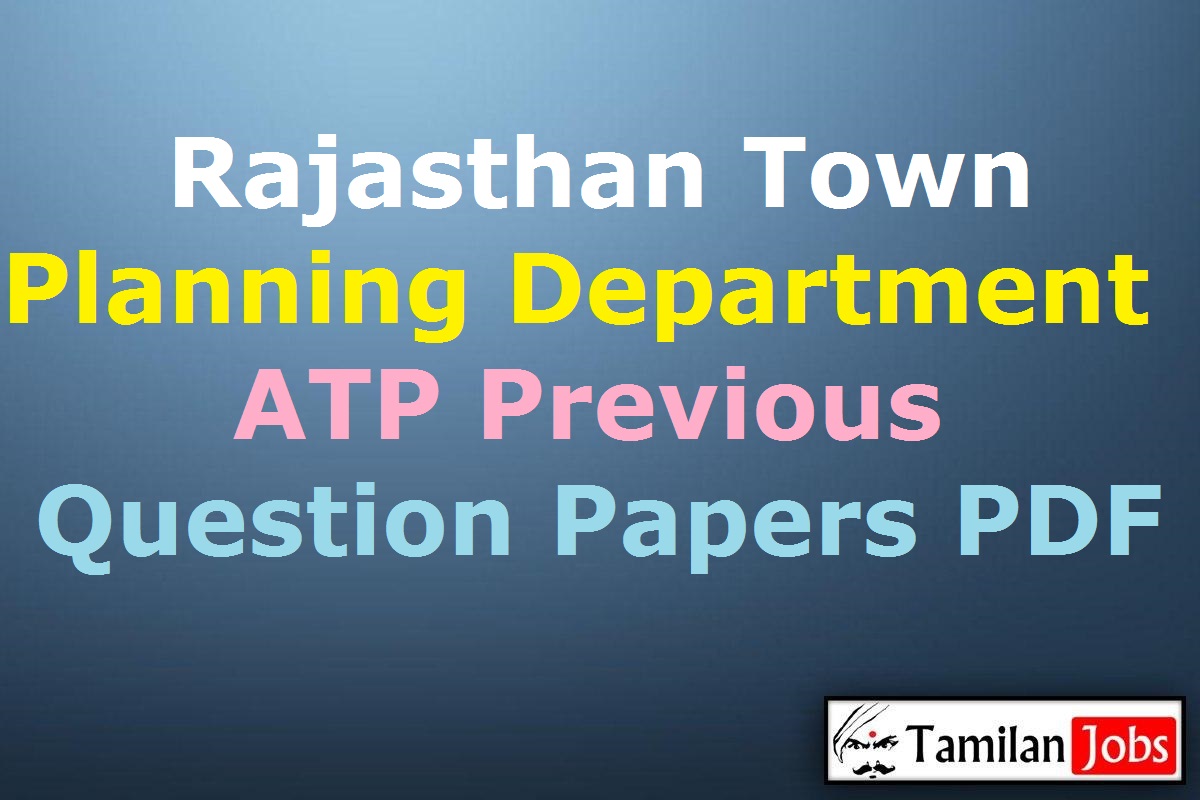 Rajasthan Town Planning Department ATP Previous Question Papers PDF