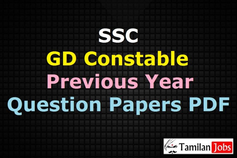SSC GD Constable Previous Year Question Papers PDF