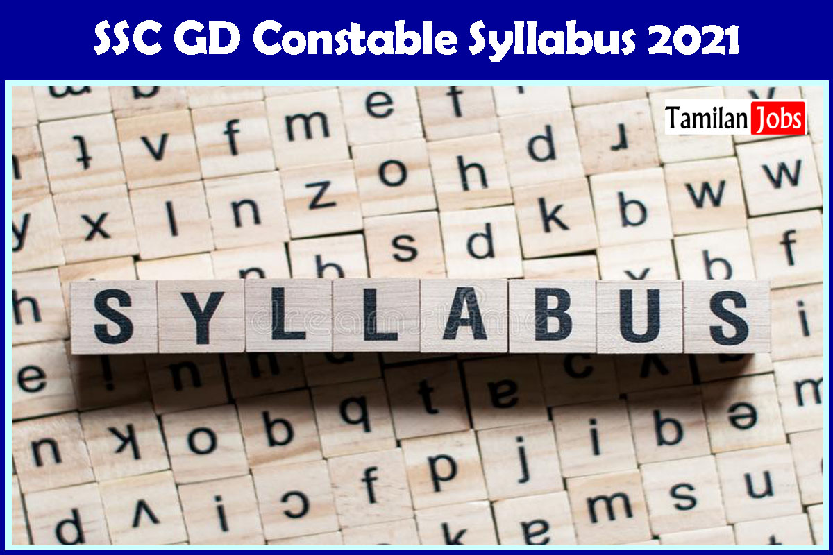 SSC GD Constable Syllabus 2021