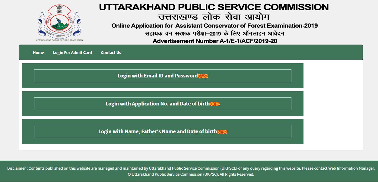 UKPSC ACF Admit Card 2021