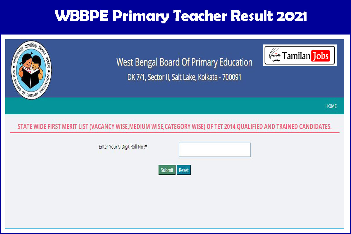 WBBPE Primary Teacher Result 2021